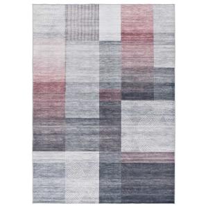 Tapis géométrique gris/rose 160x230 cm
