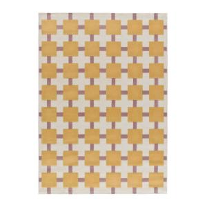 Tapis géométrique jaune foncé/rose 160x230 cm