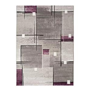 Tapis géométrique lilas/gris 200x290 cm