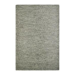 Tapis géométrique scandinave en laine taupe 120x170