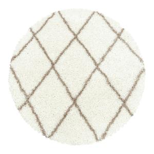Tapis géométrique scandinave en polypropylène crème Ø 120…