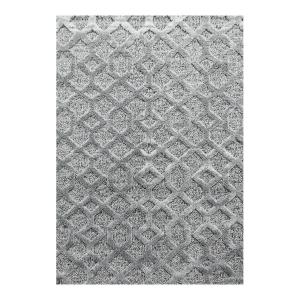Tapis géométrique scandinave en polypropylène gris 140x200…