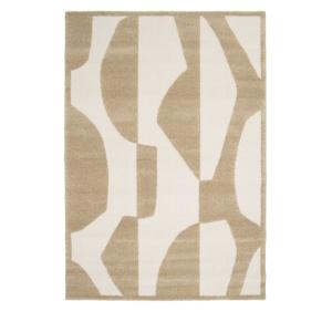 Tapis graphique à motif abstrait - 160x230cm Beige Polyprop…