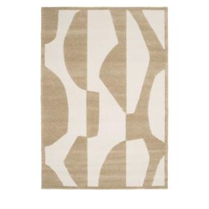 Tapis graphique à motif abstrait - 200x290cm Beige Polyprop…