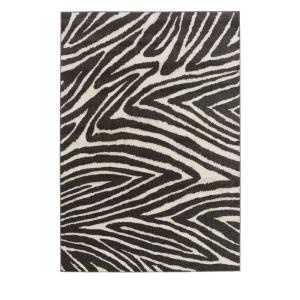 Tapis graphique à motif zébré -120x170cm Gris anthracite Po…