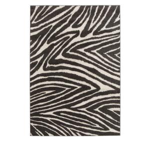 Tapis graphique à motif zébré- 160x230cm Gris anthracite Po…