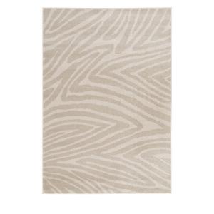 Tapis graphique à motif zébré - 200x290cm Beige Polypropylè…