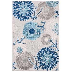 Tapis gris / bleu 91 x 152 cm