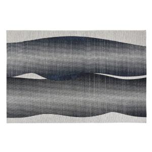 Tapis gris, bleu et écru motif ondulé tissé jacquard 155x23…