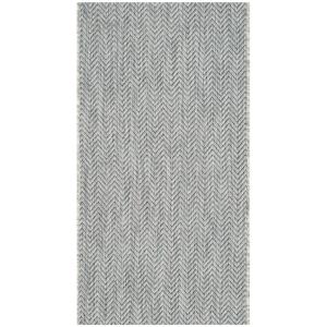 Tapis gris / bleu marine 61 x 109 cm