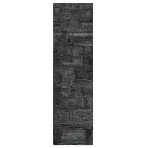 Tapis gris et bleu design tufté main à relief 80x230