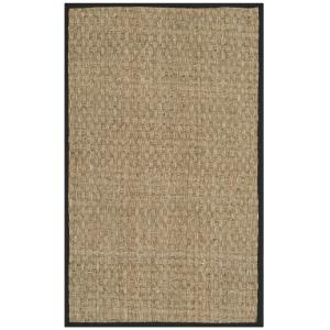 Tapis Herbe de mer Natural / Black 76 X 122 cm