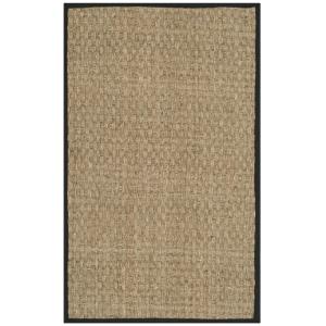 Tapis Herbe de mer Naturel/Noir 61 X 91 cm