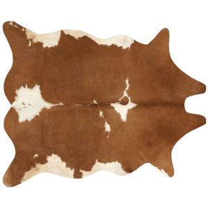 Tapis imitation peau de vache 155 x 190 cm marron