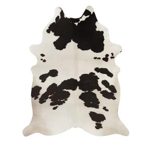 Tapis imitation peau de vache - 155x190cm Noir Polyester