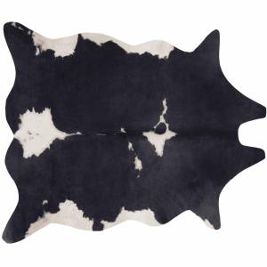Tapis imitation peau de vache L 155  x 190 cm noir