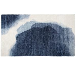 Tapis imprimé ombré bleu et écru 90x150