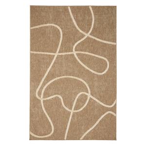 Tapis intérieur effet jute, motif graphique en relief blanc…