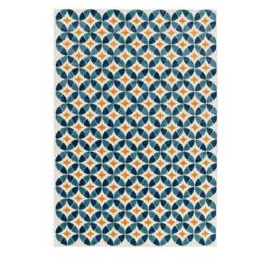 Tapis intérieur et extérieur art déco - 160x230cm Bleu Poly…