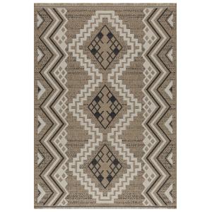 Tapis intérieur et extérieur aspect jute ethnique noir-200x…