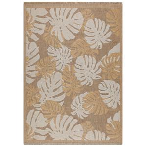 Tapis intérieur et extérieur aspect jute feuille jaune - 12…