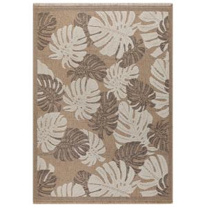 Tapis intérieur et extérieur aspect jute feuille marron - 1…