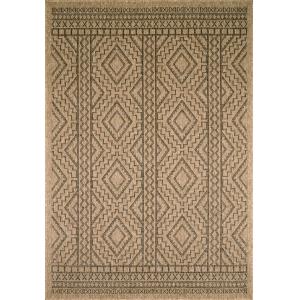 Tapis intérieur et extérieur aspect jute motif géométrique…