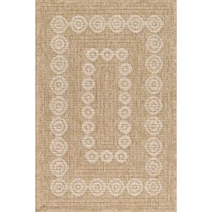 Tapis intérieur et extérieur effet jute motif géométrique b…