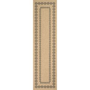 Tapis intérieur et extérieur effet jute motif géométrique n…