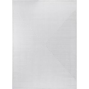 Tapis Intérieur/Extérieur à Motifs 3D en Relief Blanc 160x2…