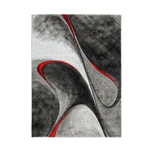 Tapis intérieur extérieur à motifs vagues abstraites rouge…