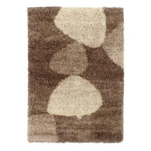 Tapis intérieur extérieur à poils longs motifs galets choco…