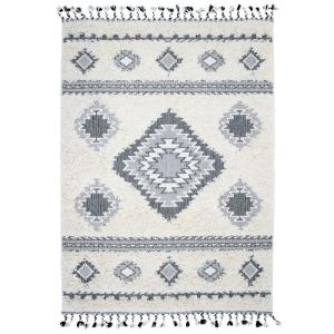 Tapis intérieur extérieur à reliefs losanges crème 197x290…