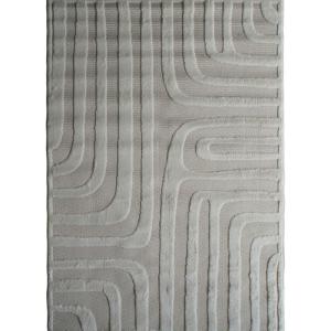 Tapis intérieur extérieur crème motif optique en relief 160…