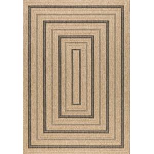 Tapis intérieur/extérieur effet jute motif rectangulaire no…