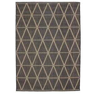 Tapis intérieur extérieur  géo gris foncé 120x170