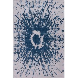 Tapis intérieur extérieur motif en relief abstrait bleu 266…