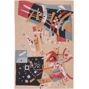 Tapis intérieur extérieur motif en relief cubique beige 228…