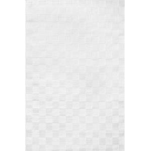 Tapis intérieur extérieur motif en relief damier blanc 228x…