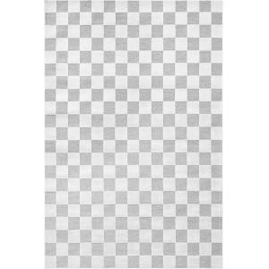 Tapis intérieur extérieur motif en relief damier gris 228x3…