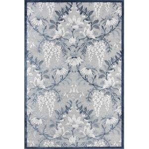 Tapis intérieur extérieur motif en relief fleurs bleu 228x3…