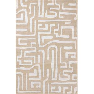 Tapis intérieur extérieur motif en relief labyrinthe beige…