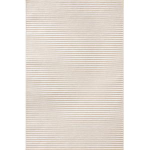 Tapis intérieur extérieur motif en relief rayures beiges 15…