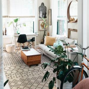 Tapis intérieur extérieur style berbère beige 160x230