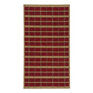Tapis intérieur extérieur tissé à rayures rouge 60x110