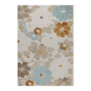 Tapis intérieur/extérieur vintage motif floral 120x170