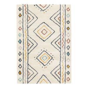 Tapis intérieur motif berbère crème, bleu et orange 120x170…
