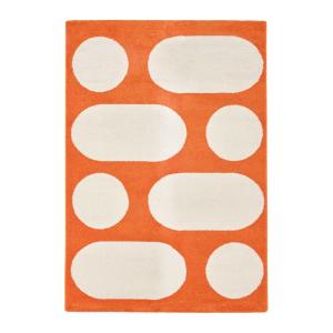 Tapis intérieur orange, motif moderne 200 x 280 cm