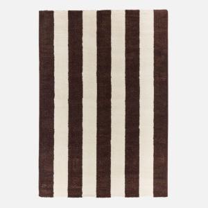 Tapis intérieur rayures marron et blanc 80x140cm