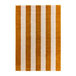Tapis intérieur rayures ocre et blanc 80x140cm